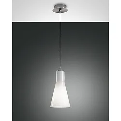 Pendelleuchte DIANA, E27, verchromt / Glas weiß, Ø 14cm