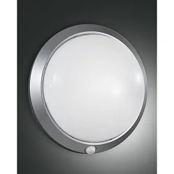 Wand- / Deckenleuchte ARMILLA mit IR-Sensor, IP44, E27, Bajonettverschluss, Kunststoff, silber