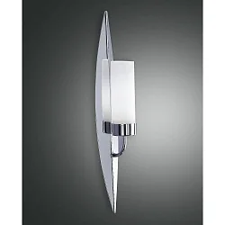 Fabas Luce VANITY Wandleuchte, E14, Höhe: 70cm, Glas weiß, verchromt
