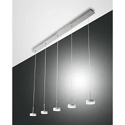 LED Pendelleuchte DUNK, 5-flammig, 40W 3000K 3780lm, dimmbar, Aluminium gebürstet
