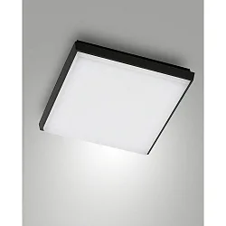 LED Bad-Deckenleuchte DESDY, IP54 IK10, eckig, 30 x 30cm, 30W 3000K 2399lm, schaltbar, Aluminium /  PC, schwarz