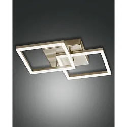 LED Deckenleuchte BARD, 2-fach, 45x45cm, dimmbar, 39W 3000K 3880lm, Gold edelmatt