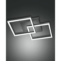 LED Deckenleuchte BARD, 2-fach, 45x45cm, dimmbar, 39W 3000K 3880lm, anthrazit