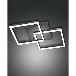 LED Deckenleuchte BARD, 2-fach, 45x45cm, SMART LUCE kompatibel, dimmbar, 39W 4000K 4050lm, anthrazit