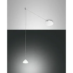 Fabas Luce ISABELLA LED Pendant luminaire 1 pendulum, white / chrome