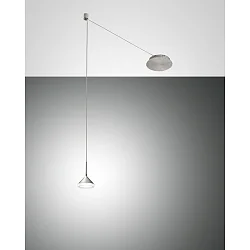 LED Pendelleuchte ISABELLA, 1-flammig, 8W 3000K 750lm, dimmbar, Aluminium satiniert