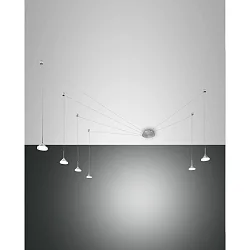 LED Pendelleuchte ISABELLA, 6-flammig, 48W 3000K 4530lm, dimmbar, Aluminium satiniert