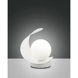 LED Tischleuchte ADRIA, 6W 3000K 540lm, mit Touch-Dimmer, Metall / geblasenes Glas, Weiß