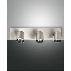 Spotleuchte MODO, IP20, 3-flammig, 3x GU10 max. 35W, dreh- und schwenkbar, Aluminium gebürstet