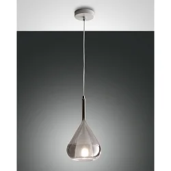 Pendant luminaire LILA, E27, 1x 40W, IP20, gray transparent