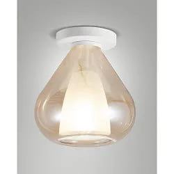 Deckenleuchte LILA, 1-flammig, E27, Borosilikatglas, Schirm amber