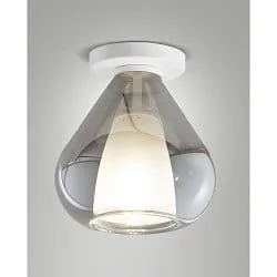 Deckenleuchte LILA, 1-flammig, E27, Borosilikatglas, Schirm fumé