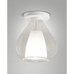 Deckenleuchte LILA, 1-flammig, E27, Borosilikatglas, Schirm transparent