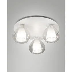 Deckenleuchte LILA, 3-flammig, E14, Borosilikatglas, Schirme transparent