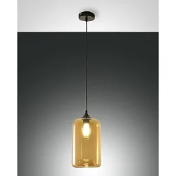 Pendant luminaire SILO, E27, 1x 60W, IP20, amber