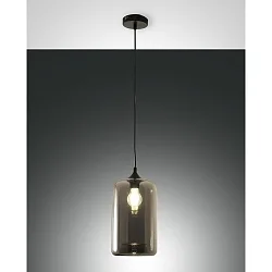 Pendant luminaire SILO, E27, 1x 60W, IP20, gray transparent