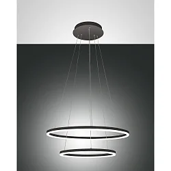 LED Pendelleuchte GIOTTO, 2-fach, Ø 40/ 60cm, 52W 3000K 5320lm, dimmbar, Schwarz