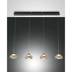 LED Pendelleuchte ARABELLA 1, 4-flammig, Leiste, 32W 3000K 3020lm, dimmbar, Amber
