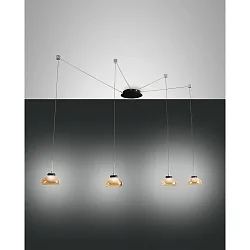 LED Pendelleuchte ARABELLA 2, 4-flammig, 32W 3000K 3020lm, dimmbar, Amber