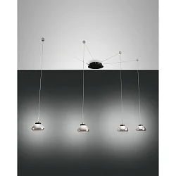 LED Pendelleuchte ARABELLA 2, 4-flammig, 32W 3000K 3020lm, dimmbar, Grau transparent