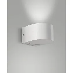 LED Außenwandleuchte LAO, Up, 1-flammig, IP65, 6W 3000K 540lm 100°, Aluminium / Kristallglas, weiß