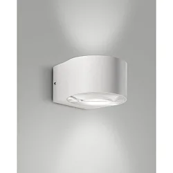 LED Außenwandleuchte LAO, Up/Down, 2-flammig, IP65, 12W 3000K 1080lm 2x100°, Aluminium / Kristallglas, weiß