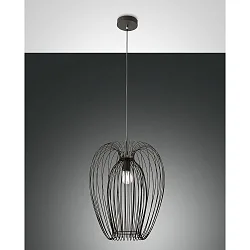 Pendelleuchte CAMP, 1-flammig, Ø40cm, E27, IP20, schwarz