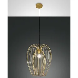 Pendelleuchte CAMP, 1-flammig, Ø40cm, E27, IP20, gold edelmatt