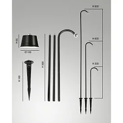 LED Outdoor Akkuleuchte ARMANDA Spot, Set inkl. Erdspieß, 3W, 3000K, 320lm, IK04, IP54, dimmbar
