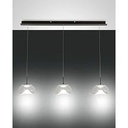 pendant luminaire BRENA 3 flames, long IP20, black dimmable
