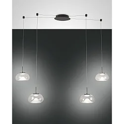 pendant luminaire BRENA 4 flames IP20, black dimmable