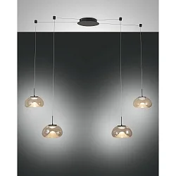 pendant luminaire BRENA 4 flames IP20, black dimmable