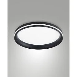 LED Deckenleuchte ISY, Ø 35cm, mit seitlichem Lichtkranz, 42W 2700-4000K (CCT Switch) 4000lm, 3-stufig dimmbar, schwarz