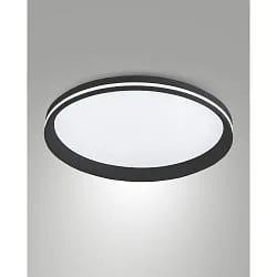 LED Deckenleuchte ISY, Ø 45cm, mit seitlichem Lichtkranz, 52W 2700-4000K (CCT Switch) 4900lm, 3-stufig dimmbar, schwarz