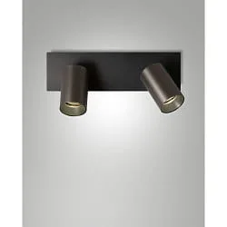 Spot-Leiste FLORES, IP20 IK08, 2-flammig, 30.5cm, GU10 max. 7.5W, verstellbar, gunmetal-grau