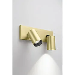 Spot-Leiste FLORES, IP20 IK08, 2-flammig, 30.5cm, GU10 max. 7.5W, verstellbar, messing satiniert