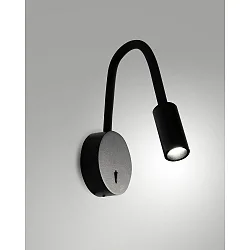 LED Wand-/ Leseleuchte FLUX mit Schalter 3,1W 3000K 374lm IP20, schwarz