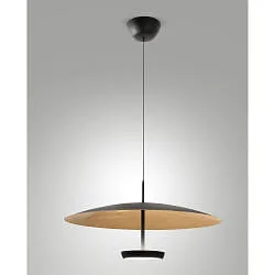 pendant luminaire YUKO adjustable, direct / indirect IP20, black, gold leaf dimmable