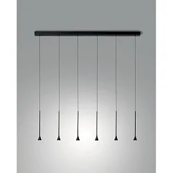 pendant luminaire SUSA 6 flames IP20, black dimmable