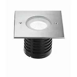 LED Boden-Einbauleuchte WAKO 2, IP67 IK09, 11.6 x 11.6cm, 7.8W 3000K 653lm 40°,befahrbar bis 2.5t, Edelstahl 316L / Hartglas