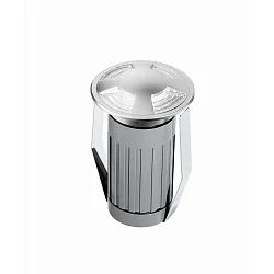 LED Boden-Einbauleuchte YUMA 2, IP67 IK09, Ø 7cm, 2.8W 3000K 9lm 2-side,befahrbar bis 2.5t, Edelstahl 316L / Hartglas