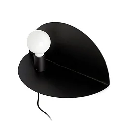 Wandleuchte NIT E27, IP20, links, schwarz