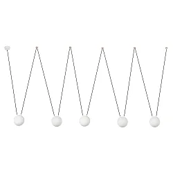 pendant luminaire MINE PC SPACE 5 flames E27 IP20, white matt 