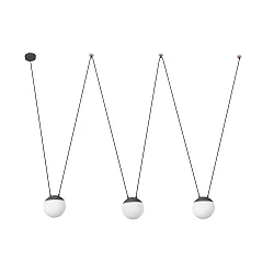 pendant luminaire MINE PC SPACE 3 flames E27 IP20, dark grey 