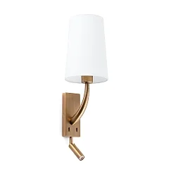 wall luminaire REM E27 IP20, white, antique gold 