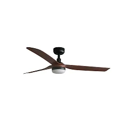 LED Ventilator PUNT M, 18W, 3000/4200/6500K, 678lm, IP20, schwarz/nussbaum