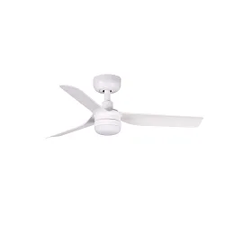 Ceiling fan MINI PUNT S with remote control IP20, white matt dimmable