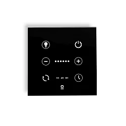 Wandregler für DC LED Ventilator mit dimmbaren Licht, IP20, schwarz