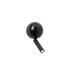 LED Wandleuchte PRESS 3W, 3000K, IP20, + LED-Lesegerät, schwarz matt