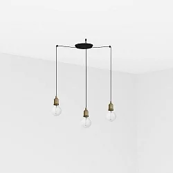 pendant luminaire ART 3 flames E27 IP20, antique gold 